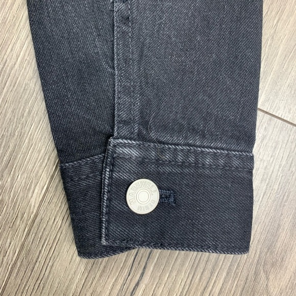 Madewell The Oversized Denim Jean Button Up Jacket Collared Black Size‎ XS G7501 - Picture 12 of 16